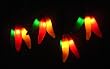 Set of 36 Red, Yellow & Green Chili Pepper Cluster Christmas Lights - Brown Wire