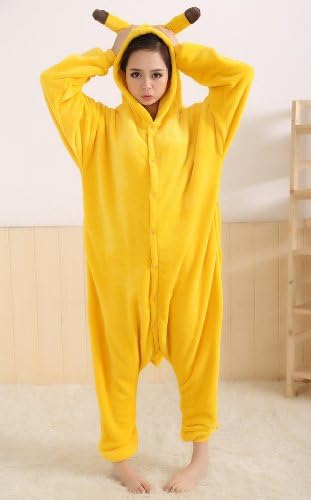 Size S Cartoon Yellow Cute PIKACHU Pokemon Costume Pajamas Cosplay Halloween