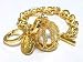 Gorgeous Tutti Frutti 3d Crown Chunky Charm Bracelet Gold Tone with Large Pearl in Ce...