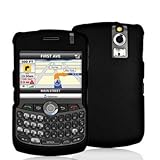 Black Rubberized Snap-On Hard Skin Case Cover for For Blackberry Curve 8300 ....