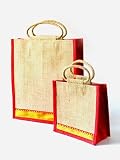 Review Grehom  / Grehom Hessian Bag (Set of 2) - Red Zari