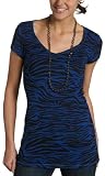 Self Esteem Juniors' Zebra Printed V-Neck With Glass Bead Necklace