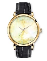 SPRAWL Aanalog Fashion Series Gold Ladies Watches of Genuine Black Leather Strap,Unique Wrist Watch for Women Girls Designed with yellowish spots