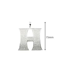 5.00 Carat Diamond Initial H Large pendant in 10k white gold