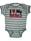 MLB Newborn Baby Love My Team Striped Creepers Made In The USA (0-6 Months, Boston Red Sox)