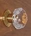 Largest BiFold/Wardrobe Diamond Cut Old Town 24% Lead Crystal Knobs LD16-0550 L Solid Brass Fluted Rosettes Custom Limited Designed