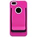 Celljoy Case compatible with Apple iPhone SE, iPhone 5S, iPhone 5 [Slim Clip] Hybrid [TPU Skin/ Hard PC Shell with Beltclip] Phone Cover with Belt Clip / Credit Card / Money Clip - (Hot Pink)
