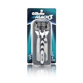 Gillette MACH 3 Razor 1 Razor, 2 Refill Cartridges Hair Removal Products