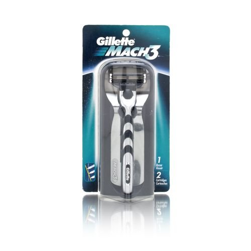 shaving cream for electric shaver:Gillette MACH 3 Razor 1 Razor, 2 Refill Cartridges Hair Removal Products