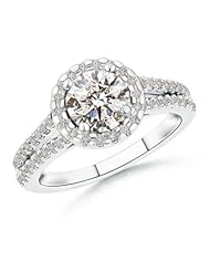 Round Diamond Split Shank Ring