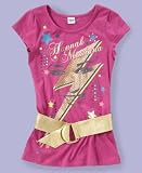Hannah Montana Little Girl Belted Metallic-Print Tunic