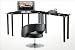 Office Products : RTA Black Tempered Glass Corner Computer Desk with Right Extention table - CT-013RB