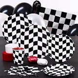 Black and White Checkered Standard Party Pack (8 count) Party Accessory