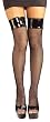 Adult Black Fishnet Thigh High Hose - Adult Std.