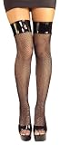 Adult Black Fishnet Thigh High Hose - Adult Std.
