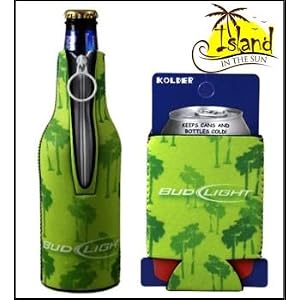 (2) Bud Light Tropical Green Beer Can and Bottle Koozie by 