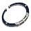 Chisel Blue PVC and Polished Stainless Steel Hinged Bangle Bracelet
