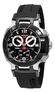 Tissot Men's T0484172705700 T-Race Black Chronograph Dial Watch by Tissot