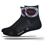 DeFeet AirEator 2.5in Red D-Chainring Cycling/Running Socks - TLLDCH