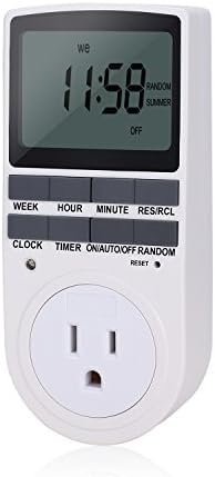 Ukelove Energy-Saving Plug-In Timer Switch with 3-Prong Outlet Scientific 24 Hour/7 day Programmable Switching Management For Home, Kitchen, Office Device