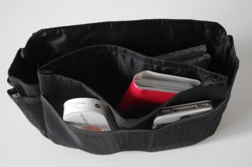 Petite trousse organiseur de sac, pochette/sac de rangement intérieur pour sac à main couleur Noir