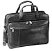Mancini Black Italian Leather Briefcase Laptop 17"