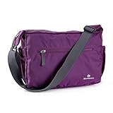 Vere Gloria Unisex Cross Body Over Shoulder Bags Ultra Light Nylon Fabric Candy Color Water Resistant Foldable Handy for Women Men Camping Climbing Hiking Trekking Biking Cycling Mountaineering Travel (Purple)