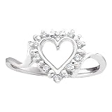 14K Yellow/White Gold 0.05 ct. Diamond Heart Ring