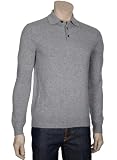 Bloomingdales Mens Gray Cashmere Polo Sweater