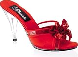 Caress-401-7 Open Toe Shoe with Bow and Clear Heel