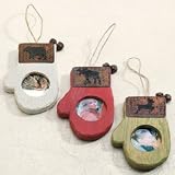 Christmas Mitten Photo Frame Ornament - Set of Three