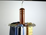 Walnut Tie Rack With 22 Tie Pegs- Swivel Hook