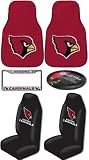 NFL Arizona Cardinals 6 PC Auto Accessories Combo Kit Carpet Fan Floor Mats, Seat Covers, Steering Wheel Cover and Chrome License Plate Frame Ford Trucks 2010 F150 NFL Arizona Cardinals 6 PC Auto Accessories Combo Kit Carpet Fan Floor Mats, Seat Covers, Steering Wheel Cover and Chrome License Plate Frame