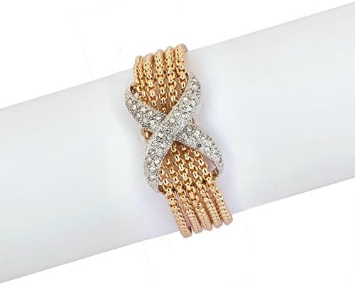 Bansri Women's Glamorous &amp; Elegant Infiniti Diamond Encrusted Bracelet With A Magnetic Snap Closure.