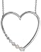 14k White Gold 16 Chain & 1 (25mm) tall Heart Journey Pendant, w/ 0.30 Carat Brilliant Cut Diamonds