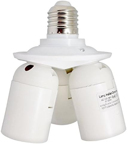 E26 E27 Standard Medium Edison Base Socket Bulbs Lamps Lights E27 Male to 3 Female Shape LED CFL Light Bulb Base Converter Adapter Splitter Lamp Holder for Photo Studio ,Garage , Warehouse