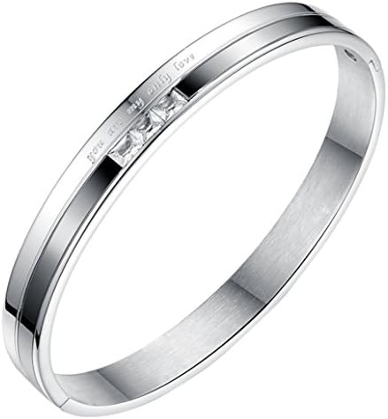 Tingem His or Hers Matching Set Couple Titanium Bangle Bracelet "You Are My Only Love"