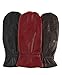 Pratt and Hart Women's Winter Leather Mittens with Finger Liners
