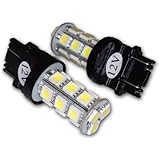 TuningPros LEDPL-3157-WS18 Parking Light LED Light Bulbs 3157, 18 SMD LED White 2-pc Set