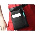 Kellner-G�rteltasche 7, schwarz, Vollrindleder