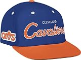 Cleveland Cavaliers Script Blue/Orange Two Tone Snapback Adjustable Plastic Snap Back Hat / Cap