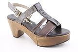 Robert Clergerie Women's Paz Wood Flexi Sandal,Café Patent,6.5 M US
