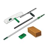 Unger PWK00 PROWindow Cleaning Kit with 8 Foot Pole, Scrubber, Squeegee, Scraper, Sponge