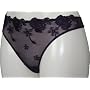 Embroidered Mesh Thong Deep Purple