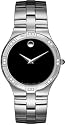 Movado Juro Diamond Steel Black Mens Watch 0605721