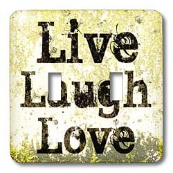 Patricia Sanders Inspirations - Earth Yellow Live Laugh Love Inspiration - Light Switch Covers - double toggle switch