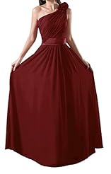 One Shoulder Chiffon Evening Dress/Bridesmaid Dress/Prom Dress/Party Dress  With a Ribbon 