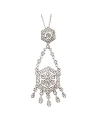 Vintage C.Z. Diamond Sterling Silver Chandelier Pendant