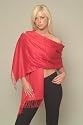 CASHMERE PASHMINA SHAWL (REGULAR) from Cashmere Pashmina Group in vivid 55 colors (WINE)