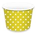 LolliZ® Ice Cream Cups 8oz., Yellow/Polka Dots, 12 Pcs